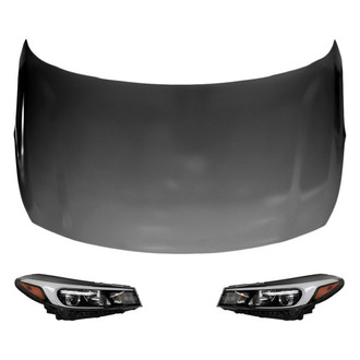 Replace® - 3-Piece Kit (Driver and Passenger Side Headlights, Hood Panel) (Standard Line)