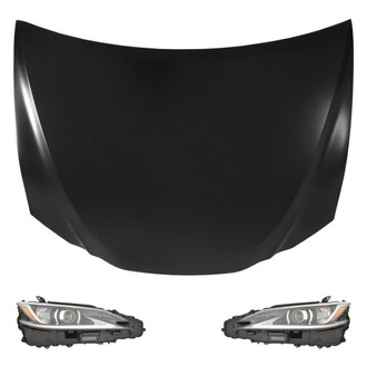 Replace® - 3-Piece Kit (Driver and Passenger Side Headlights, Hood Panel) (CAPA Certified)