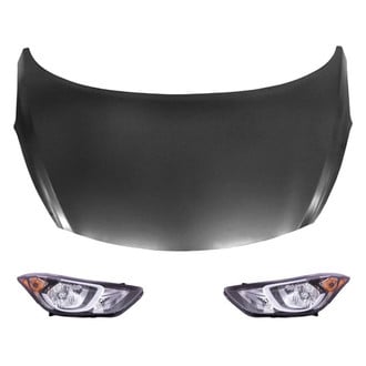 Replace® - 3-Piece Kit (Driver and Passenger Side Headlights, Hood Panel) (Standard Line)