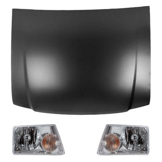 Replace® - 3-Piece Kit (Driver and Passenger Side Headlights, Hood Panel)