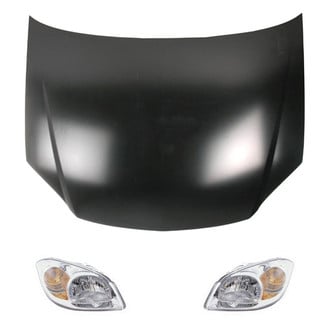 Replace® - 3-Piece Kit (Driver and Passenger Side Headlights, Hood Panel) (CAPA Certified)