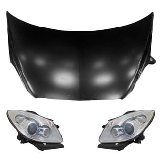 Replace® - 3-Piece Kit (Driver and Passenger Side Headlights, Hood Panel) (CAPA Certified)