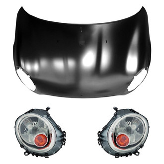 Replace® - 3-Piece Kit (Driver and Passenger Side Headlights, Hood Panel) (CAPA Certified)