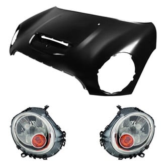 Replace® - 3-Piece Kit (Driver and Passenger Side Headlights, Hood Panel) (CAPA Certified)