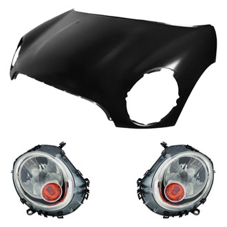 Replace® - 3-Piece Kit (Driver and Passenger Side Headlights, Hood Panel) (CAPA Certified)