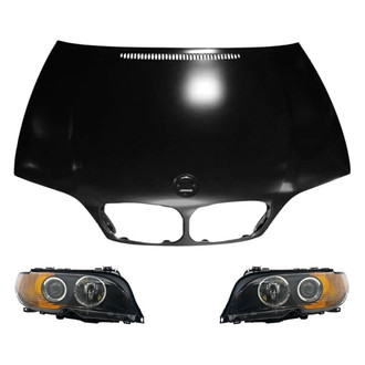 Replace® - 3-Piece Kit (Driver and Passenger Side Headlights, Hood Panel) (Standard Line)