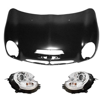 Replace® - 3-Piece Kit (Driver and Passenger Side Headlights, Hood Panel) (Standard Line)