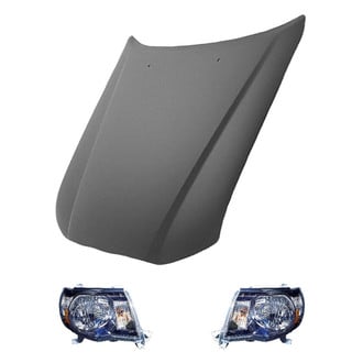 Replace® - 3-Piece Kit (Driver and Passenger Side Headlights, Hood Panel) (Value Line)