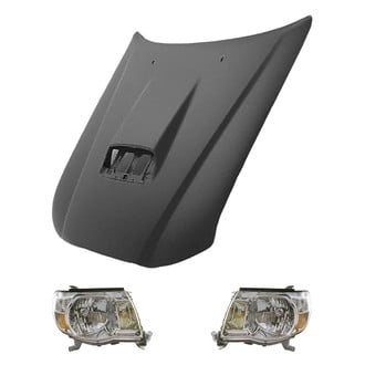 Replace® - 3-Piece Kit (Driver and Passenger Side Headlights, Hood Panel) (Value Line)
