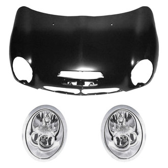 Replace® - 3-Piece Kit (Driver and Passenger Side Headlights, Hood Panel) (Standard Line)
