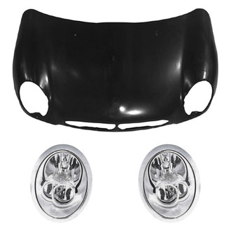 Replace® - 3-Piece Kit (Driver and Passenger Side Headlights, Hood Panel) (Standard Line)