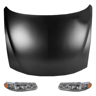 Replace® - 3-Piece Kit (Driver and Passenger Side Headlights, Hood Panel)