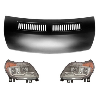 Replace® - 3-Piece Kit (Driver and Passenger Side Headlights, Hood Panel) (Standard Line)