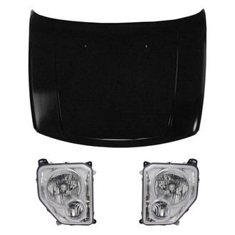 Replace® - 3-Piece Kit (Driver and Passenger Side Headlights, Hood Panel) (Brand New OE)