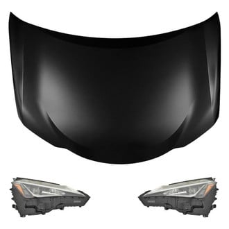 Replace® - 3-Piece Kit (Driver and Passenger Side Headlights, Hood Panel) (CAPA Certified)