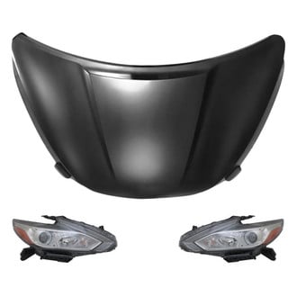 Replace® - 3-Piece Kit (Driver and Passenger Side Headlights, Hood Panel)