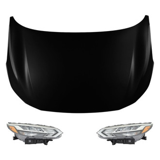 Replace® - 3-Piece Kit (Driver and Passenger Side Headlights, Hood Panel) (Standard Line)