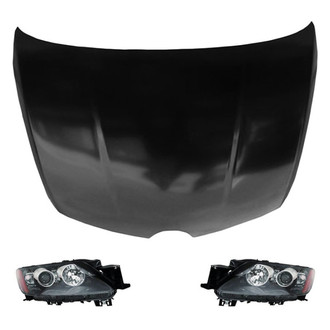 Replace® - 3-Piece Kit (Driver and Passenger Side Headlights, Hood Panel) (CAPA Certified)