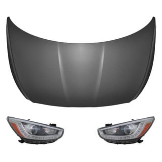 Replace® - 3-Piece Kit (Driver and Passenger Side Headlights, Hood Panel) (Brand New OE)