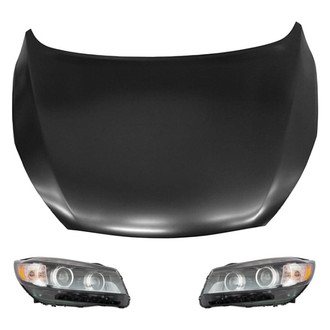 Replace® - 3-Piece Kit (Driver and Passenger Side Headlights, Hood Panel) (Standard Line)