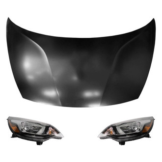 Replace® - 3-Piece Kit (Driver and Passenger Side Headlights, Hood Panel)