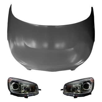 Replace® - 3-Piece Kit (Driver and Passenger Side Headlights, Hood Panel) (Brand New OE)
