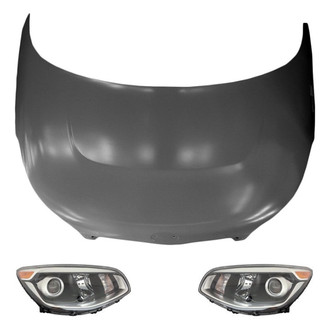 Replace® - 3-Piece Kit (Driver and Passenger Side Headlights, Hood Panel) (Brand New OE)
