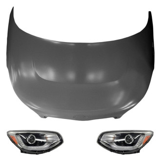 Replace® - 3-Piece Kit (Driver and Passenger Side Headlights, Hood Panel) (Brand New OE)