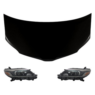 Replace® - 3-Piece Kit (Driver and Passenger Side Headlights, Hood Panel) (CAPA Certified)