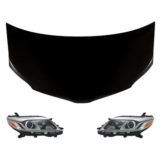 Replace® - 3-Piece Kit (Driver and Passenger Side Headlights, Hood Panel) (CAPA Certified)
