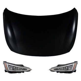 Replace® - 3-Piece Kit (Driver and Passenger Side Headlights, Hood Panel) (CAPA Certified)