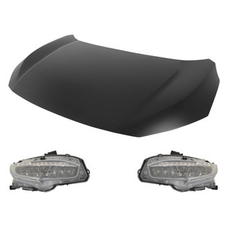Replace® - 3-Piece Kit (Driver and Passenger Side Headlights, Hood Panel) (CAPA Certified)