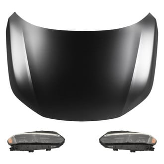Replace® - 3-Piece Kit (Driver and Passenger Side Headlights, Hood Panel) (CAPA Certified)
