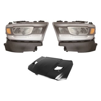 Replace® - 3-Piece Kit (Driver and Passenger Side Headlights, Hood Panel) (CAPA Certified)