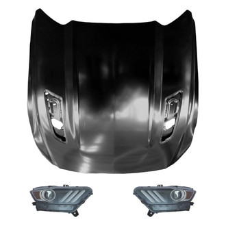 Replace® - 3-Piece Kit (Driver and Passenger Side Headlights, Hood Panel) (CAPA Certified)
