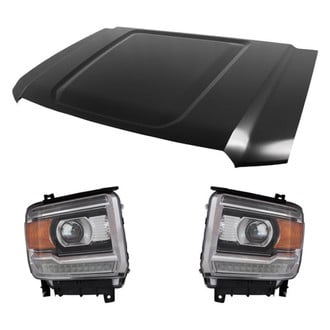 Replace® - 3-Piece Kit (Driver and Passenger Side Headlights, Hood Panel) (CAPA Certified)