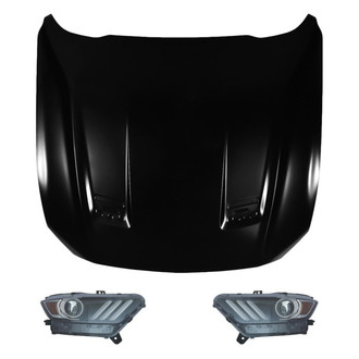Replace® - 3-Piece Kit (Driver and Passenger Side Headlights, Hood Panel) (CAPA Certified)
