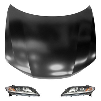 Replace® - 3-Piece Kit (Driver and Passenger Side Headlights, Hood Panel) (CAPA Certified)