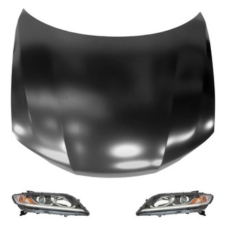 Replace® - 3-Piece Kit (Driver and Passenger Side Headlights, Hood Panel) (CAPA Certified)