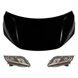Replace® - 3-Piece Kit (Driver and Passenger Side Headlights, Hood Panel) (CAPA Certified)