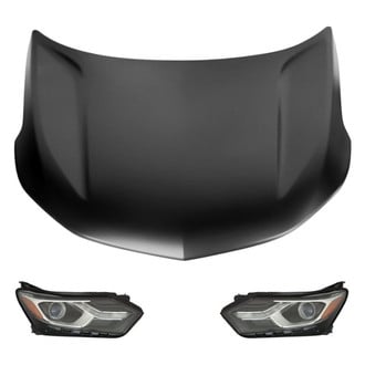 Replace® - 3-Piece Kit (Driver and Passenger Side Headlights, Hood Panel) (CAPA Certified)