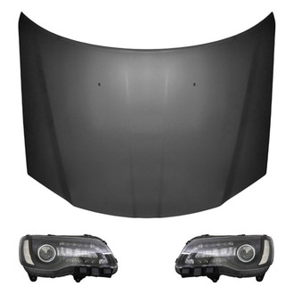 Replace® BNDL-214860 - 3-Piece Kit (Driver and Passenger Side Headlights, Hood Panel) (Standard Line)