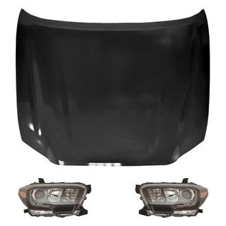 Replace® - 3-Piece Kit (Driver and Passenger Side Headlights, Hood Panel) (Standard Line)