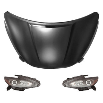 Replace® - 3-Piece Kit (Driver and Passenger Side Headlights, Hood Panel) (Standard Line)