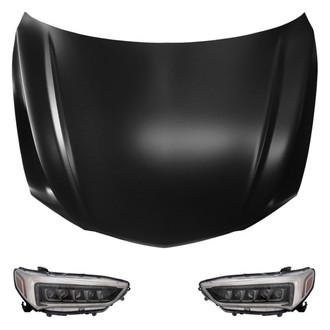 Replace® - 3-Piece Kit (Driver and Passenger Side Headlights, Hood Panel) (Standard Line)