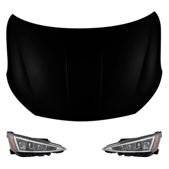Replace® - 3-Piece Kit (Driver and Passenger Side Headlights, Hood Panel) (Standard Line)