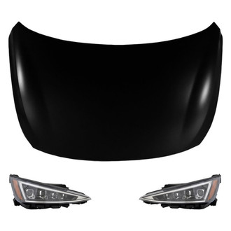 Replace® - 3-Piece Kit (Driver and Passenger Side Headlights, Hood Panel) (Standard Line)
