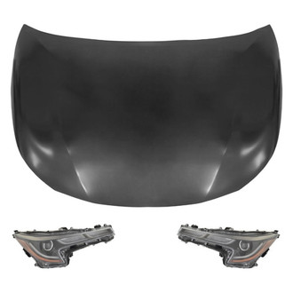 Replace® - 3-Piece Kit (Driver and Passenger Side Headlights, Hood Panel) (Standard Line)