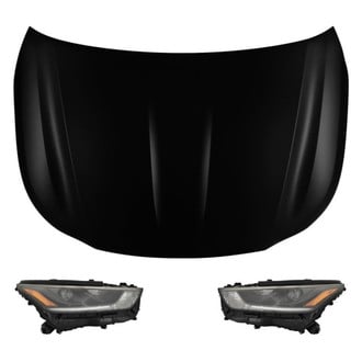Replace® - 3-Piece Kit (Driver and Passenger Side Headlights, Hood Panel) (Standard Line)