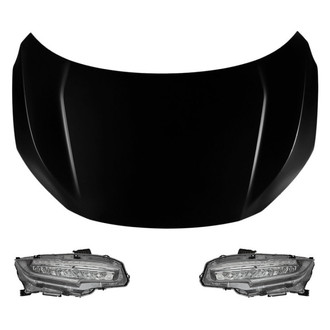 Replace® - 3-Piece Kit (Driver and Passenger Side Headlights, Hood Panel) (Standard Line)
